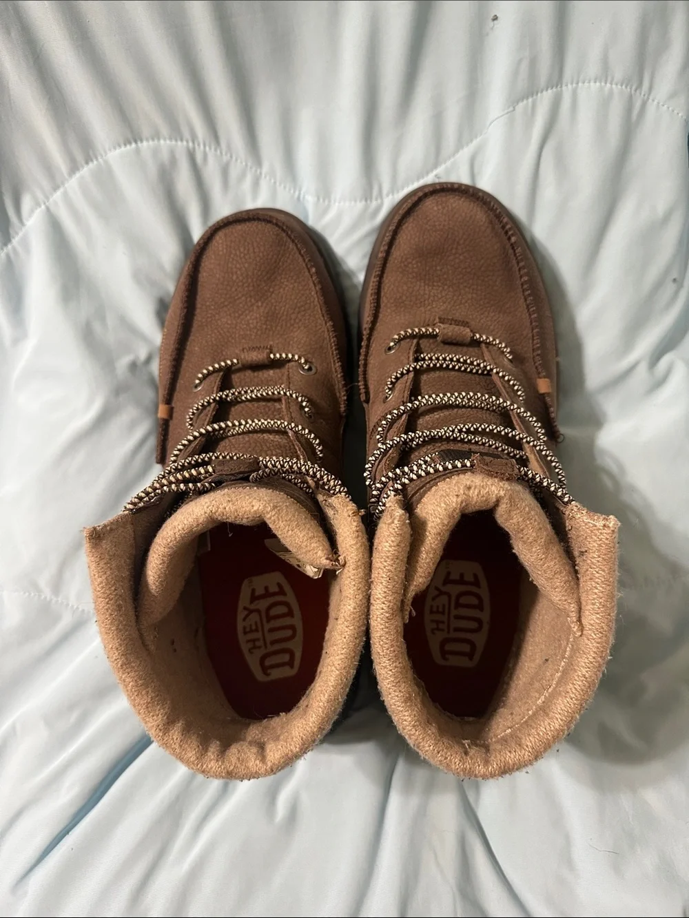 Hey Dude Bradley Men's Brown Suede-Look Lace-Up Boots
